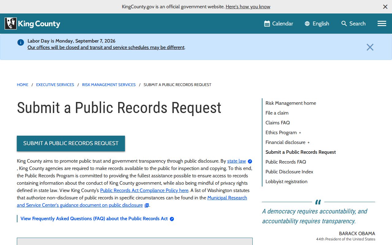 Kent residents directory public records request portal